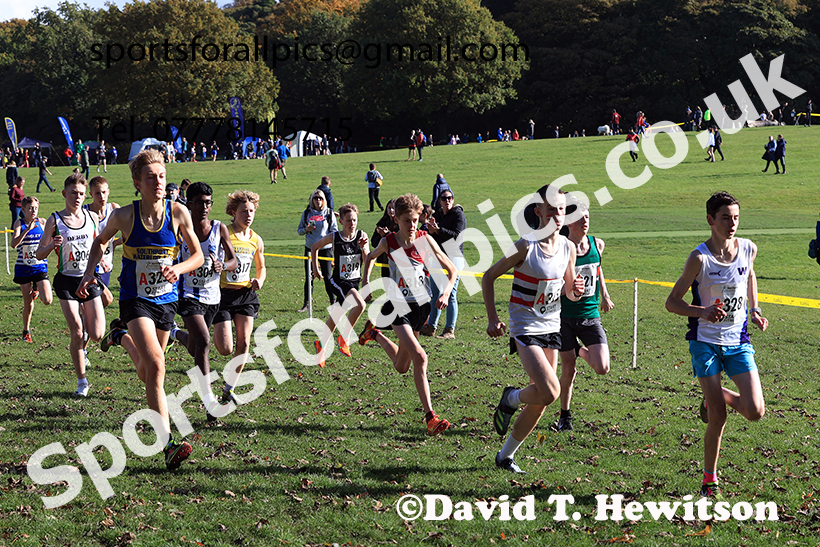 Boys under-15s, 2024 Northern Cross Country Relays, Graves Park, Sheffield.   Photo: David T. Hewitson/Sports for All Pics